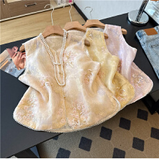 批发实拍新中式钉珠马夹坎肩百搭国风背心年轻款女夏