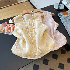 批发实拍新中式刺绣钉珠设计感马夹坎肩女夏