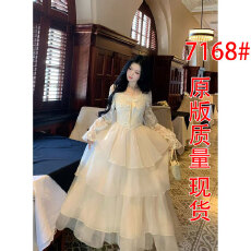 批发Blovelan奥菲莉亚 气质<b class='q'>网纱</b>蕾丝花卉连衣<b class='q'>裙</b>法式重工高级感仙女<b class='q'>裙</b>