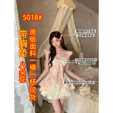 批发越韩小鱼Musefish 樱织花翎 重工<b class='q'>假两件</b>立体花公主裙生日<b class='q'>连衣裙</b>女