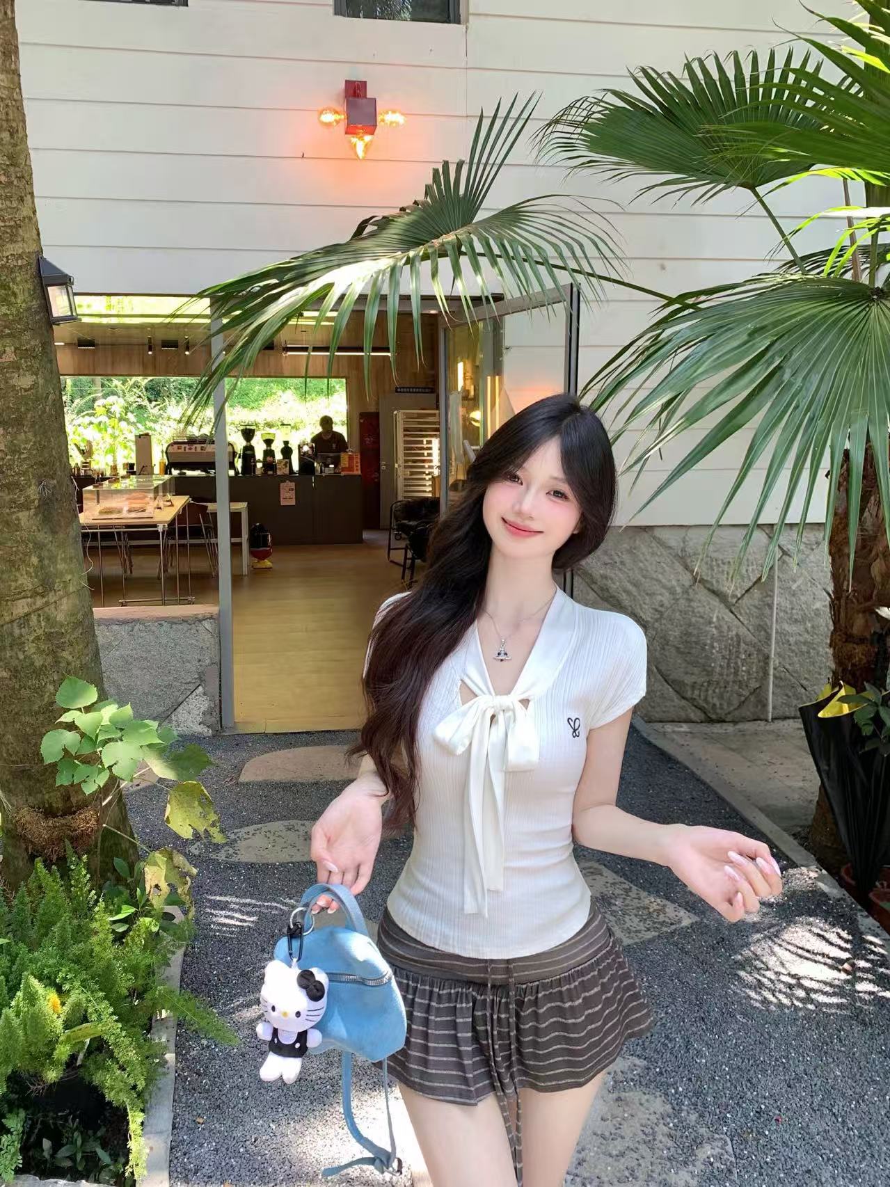 MY10315# 白色正肩巨好看轻熟小众不撞款上衣女裝貨源服裝批發