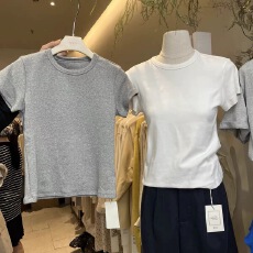 批发<b class='q'>深圳</b>南油女装高端广州十三行欧货2025上衣韩国东大门短袖修身T恤