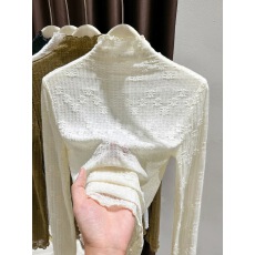 批发黑色半高领蕾丝打底衫春秋冬<b class='q'>新款</b>洋气木耳边修身显瘦长袖内搭上衣