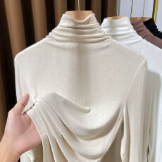 批发秋冬堆堆高领叠穿针织打底衫女薄2025新款长袖毛衣内搭小衫高级感