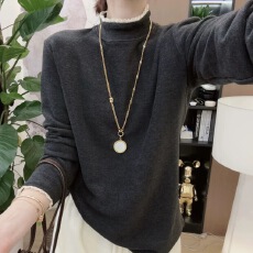 批发花边领打底衫2025新款今年流行爆款加绒厚款德绒半高领长袖t恤女