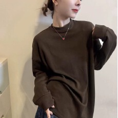 批发<b class='q'>打底衫</b>2025新款今年流行爆款慵懒<b class='q'>中长款</b>白色长袖t恤德绒内搭上衣