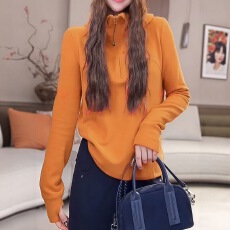 批发德绒半拉链连帽卫衣<b class='q'>女</b>款加厚秋冬季2025新款爆款内搭打底帽衫上衣