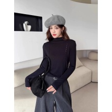 批发尚品秀9978款雪花绒打底衫女2025秋冬新款高级感内搭磨毛上衣