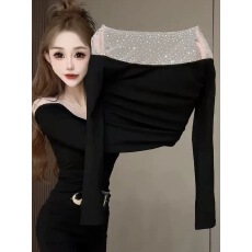 批发韩系网纱拼接加绒磨毛长袖T恤女2025秋冬新款修身显瘦<b class='q'>打底衫</b>上衣