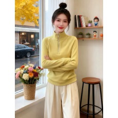 批发半拉链立领双面德绒长袖t恤女2025秋冬新款<b class='q'>打底衫</b>内搭高级感上衣