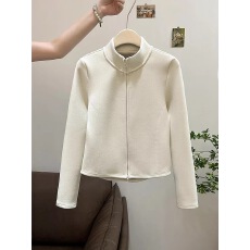 批发德绒加厚立领外套内胆女2025秋<b class='q'>冬</b>新款内搭保暖双拉链开衫内搭上衣