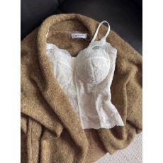 批发纯欲风蕾丝磨毛保暖带胸垫<b class='q'>吊带</b><b class='q'>背心</b>女可外穿修身显瘦内搭<b class='q'>打底</b>上衣