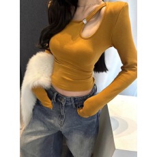 批发加绒<b class='q'>长袖</b>打底衫女秋冬内搭可外穿修身性感镂空设计感酷飒拽姐上衣