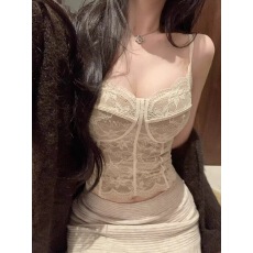 批发皮草内搭蕾丝美背背心文胸一体<b class='q'>吊带</b>女鱼骨胸衣<b class='q'>打底</b>衫配小西装内搭