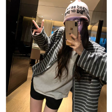 批发慵懒风简约条纹宽松<b class='q'>开衫</b>外套女秋冬显瘦百<b class='q'>搭</b><b class='q'>长袖</b>