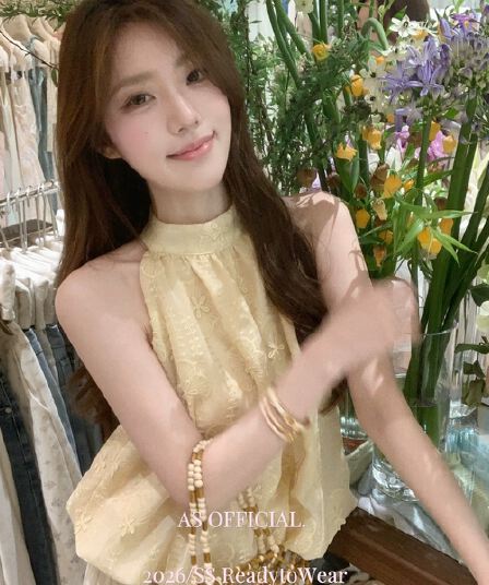 as official- 한 부서 달콤한 욕망 핫걸 섹시함 행침 목 디자인 센스 자카드 슬림해 보이는 다용도 조끼 작은 셔츠 여성