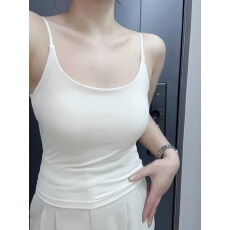 批发带胸垫吊带背心女秋冬季2025新款白色遮副乳打底瑜伽美背内搭<b class='q'>上衣</b>
