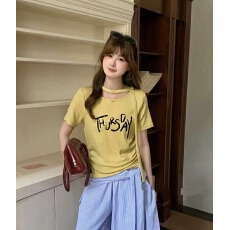 批发2026春季新款韩版<b class='q'>时尚</b>百搭显瘦圆领字母印花短袖T恤女修身<b class='q'>打底衫</b>