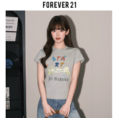 批发美式复古正肩字母印花短袖<b class='q'>T</b><b class='q'>恤</b>女圆领修身显瘦<b class='q'>潮牌</b>短上衣不撞款ins