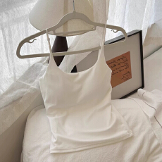 批发可调节肩带灰色吊带背心女夏内搭外穿带胸垫美背<b class='q'>文胸</b>一体打底上衣