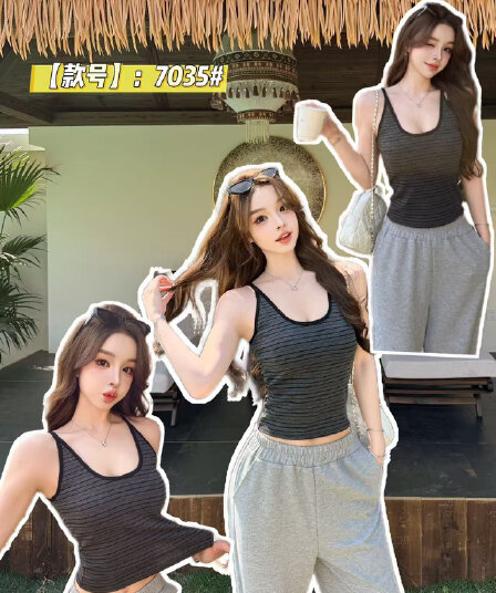 벨트 가슴 패드 핫걸 바람 u 칼라 스트라이프 행침 목 조끼 여성 여름 외출용 인사이드 가져 가라. 몸매 가꾸기 슬립 맨위
