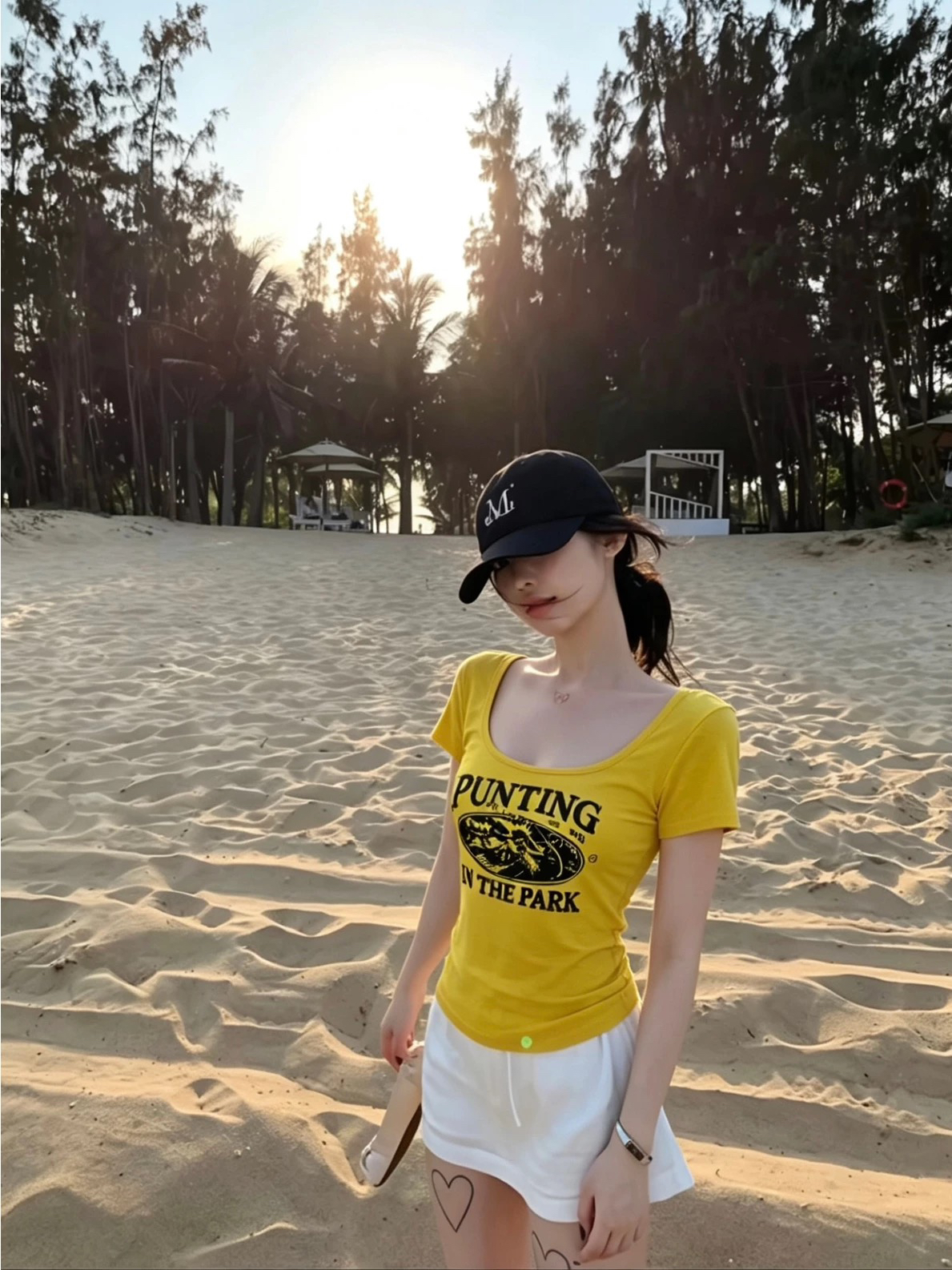 한국 동대문 여름 새로운 뒤로 홀로우 아웃 알파벳 프린트 u 칼라 반팔 티셔츠 여성 주름 슬림해 보이는 맨위 트렌디