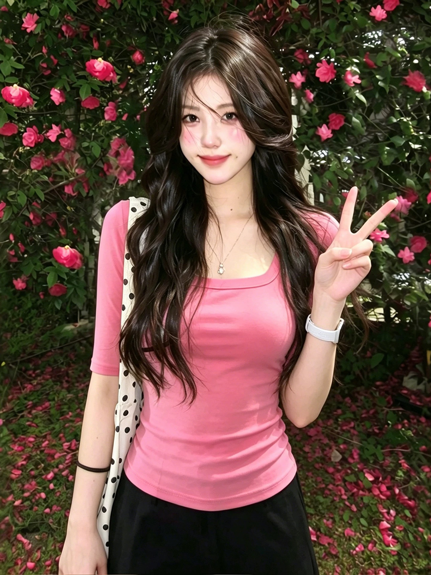 한 부서 고급 센스 핑크색 중간 소매 티셔츠 여성 여름 몸매 가꾸기 슬림해 보이는 기본 셔츠 디자인 센스 다용도 캐주얼 맨위