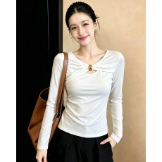批发辣妹风2026秋季<b class='q'>新款</b>不规则长袖T恤女装小个子修身显瘦打底衫上衣