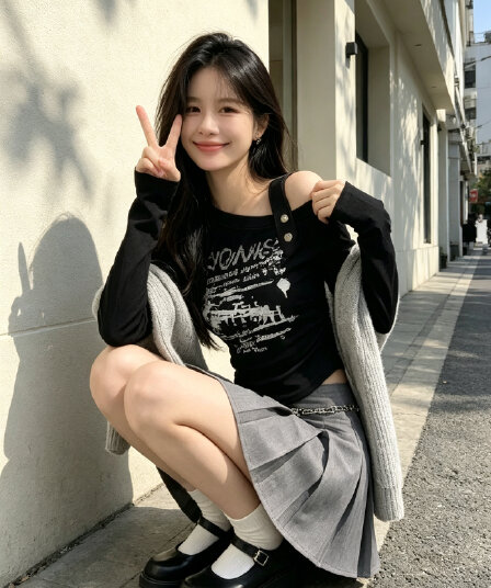 아메리칸 패션 핫걸 Chic 긴팔 오프숄더 티셔츠 여성 이른 가을 레트로 작은 대중 프린트 홀로우 아웃 오프숄더 맨위
