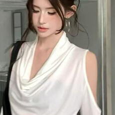 批发美式复古辣妹荡领露肩长袖<b class='q'>T</b><b class='q'>恤</b>女秋季2026新款设计感修身显瘦上衣