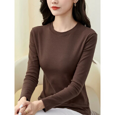 批发纯棉加厚小圆领打底衫<b class='q'>女</b>秋冬内搭秋衣全棉保暖高端<b class='q'>长袖</b><b class='q'>t</b><b class='q'>恤</b>单上衣