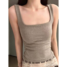 批发方领磨毛吊带背心女秋冬带胸垫美背<b class='q'>内衣</b>文胸皮草内搭打底收腰上衣