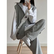 批发运动套装女春秋季新款连帽卫衣马甲<b class='q'>外套</b>宽松长袖时尚阔腿裤三件套