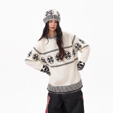 批发费尔岛毛衣女<b class='q'>男</b>秋冬复古氛围感中长款针织衫宽松休闲内搭<b class='q'>长袖</b>上衣