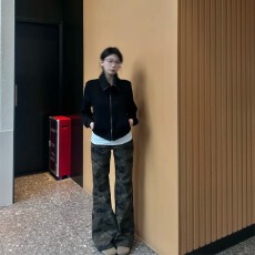 批发<b class='q'>迷彩</b>辣妹低腰微喇牛仔<b class='q'>裤</b>2025秋季设计感爆款百搭阔腿马蹄<b class='q'>裤</b>拖地<b class='q'>裤</b>