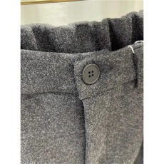 批发深灰色毛呢阔腿裤女秋冬大码高腰显瘦加厚呢子九分裤直筒休闲裤子