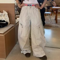 批发美式复古工装裤女春秋新款高腰显瘦直筒阔腿裤宽松休闲百搭长裤女