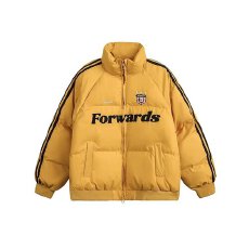 批发美式复古高街条纹袖棉服<b class='q'>外套</b>女冬季宽松立领ins<b class='q'>情侣</b><b class='q'>面包服</b>