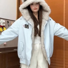 批发2025冬季美式复古毛领刺绣连帽开衫棉服男女潮牌春秋<b class='q'>情侣</b><b class='q'>保暖</b><b class='q'>外套</b>