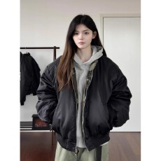 批发美式高街飞行服夹克bomber两面穿迷彩短款加厚<b class='q'>棒球</b>服棉衣外套男女