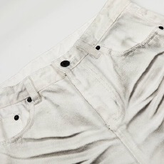 批发美式复古街头脏染猫须做旧牛仔裤男女痞帅宽松<b class='q'>休闲</b>褶皱直筒阔腿裤