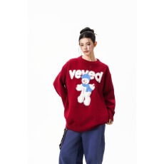 批发卡通提花针织多巴胺<b class='q'>毛衣</b><b class='q'>男</b>女款2025新款深秋初冬季慵懒貂毛上衣