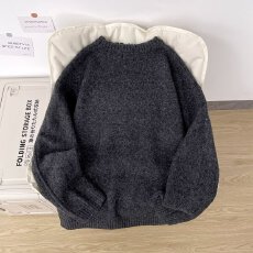 批发纯色针织毛衣港风复古学生修身休闲内搭流行ins外套<b class='q'>男</b>女