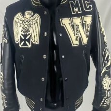 批发美式高街拼接字母刺绣夹克棒球服<b class='q'>男</b>女春季新款潮牌青少年学生外套