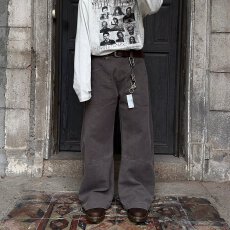 批发美式高级感弯刀休闲西裤男女学生垂感廓形<b class='q'>复古</b>拖地cleanfit长裤男