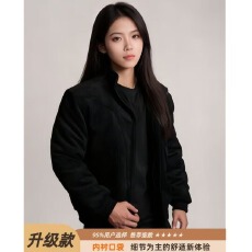 批发麂皮绒立领棉衣廓形佳盛棉服女<b class='q'>男</b>冬季加厚外套防寒保暖棉㤇夹克