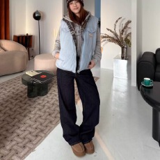 批发刺绣<b class='q'>牛仔裤</b>美式新汇佳男女款直筒宽松新款复古潮牌百搭阔腿