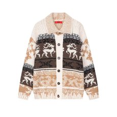 批发春秋复古民族风个性几何<b class='q'>针织衫</b>男宽松情侣装外穿中长款开衫毛衣女