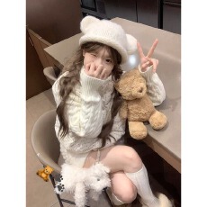 批发甜妹活力学院风拼接针织波点棉服女冬季设计感立领防寒面包服外套