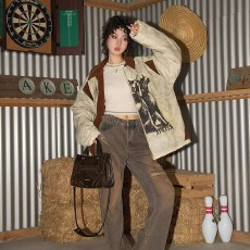 批发美式高街<b class='q'>翻领</b>棉服男女款秋冬季新款复古宽松加厚保暖棉衣情侣外套